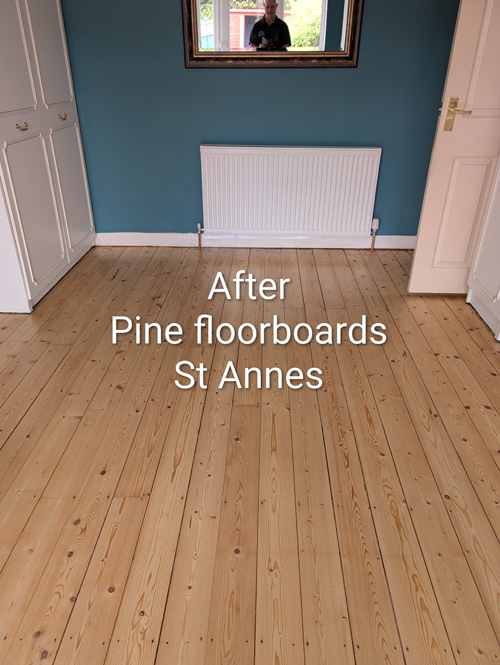 Pine floorboards St Annes - after